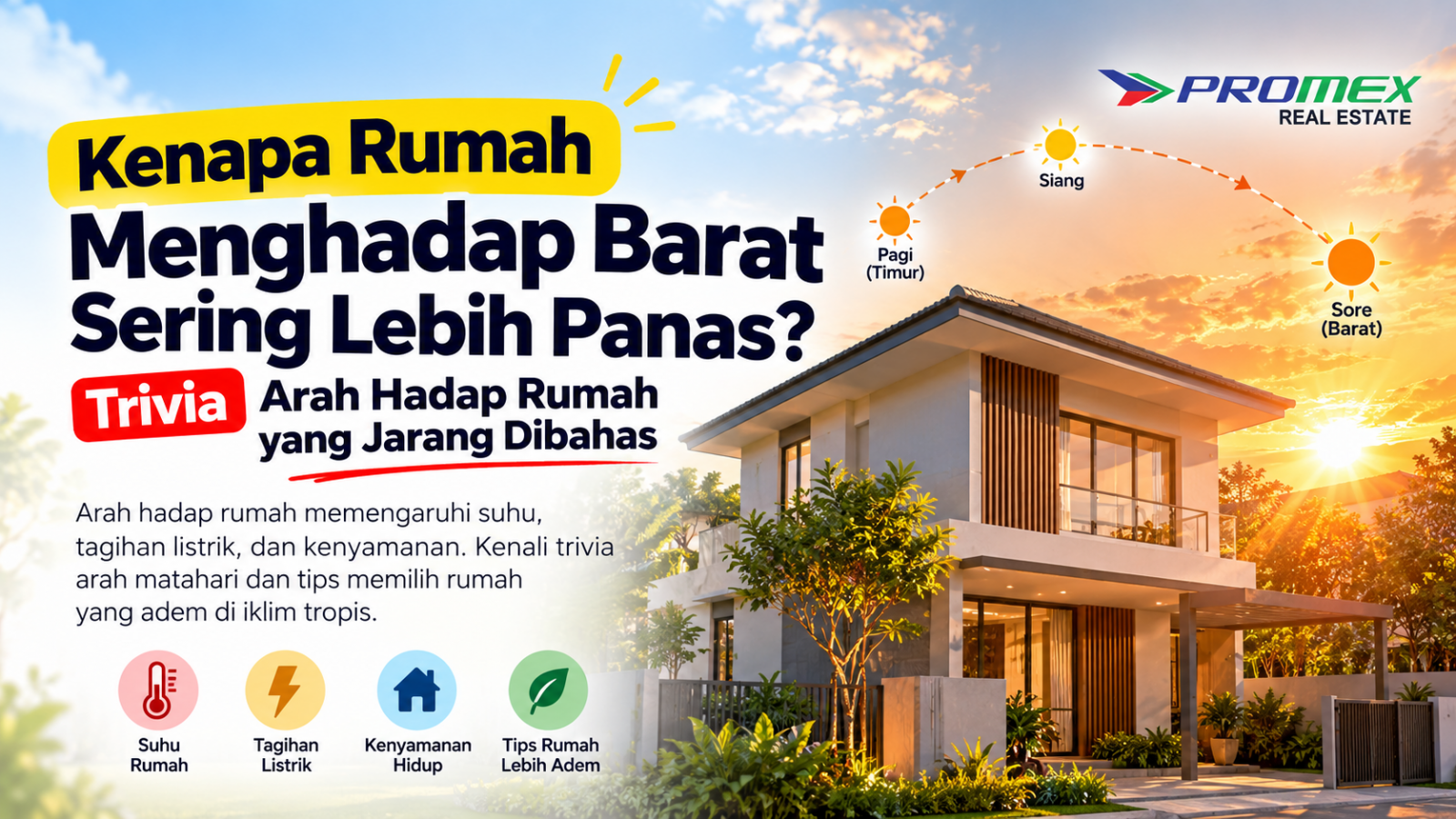 Kenapa Rumah Menghadap Barat Sering Lebih Panas? Trivia Arah Hadap Rumah yang Jarang Dibahas